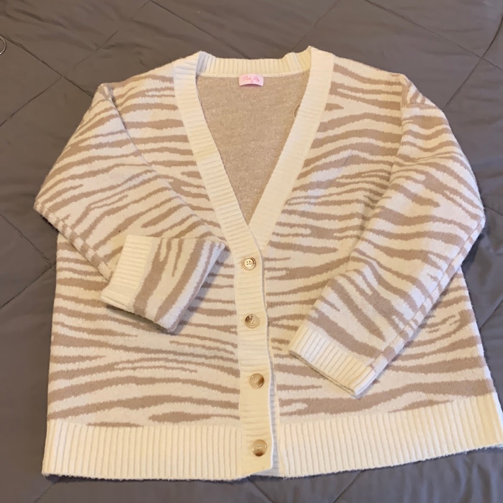 NWOT Pink Lily Tiger Print Cardigan